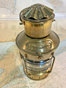 Vintage Ankerlicht Brass Glass Oil Marine Nautical Ship Lantern Toplight