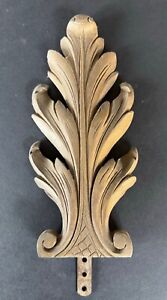 Antique Acanthus Leaf Wood Carved Pediment 8 1 2 High