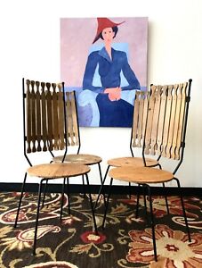 Arthur Umanoff For Shaver Howard Mid Century Modern High Back Dining Chairs Set