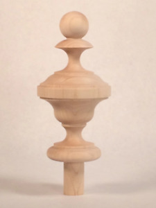 Newel Post Finial Maple Wood Unfinished Cap 5 Inch Af01