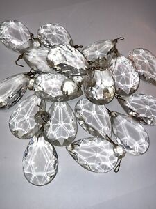Lot Of 4 Original Chandelier Crystal Glass Prisms Hanging Lamp Parts Arts Crafts