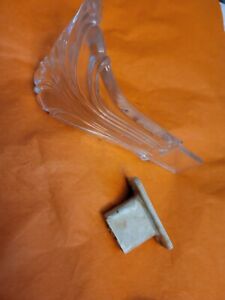 Vintage Clear Glass Scroll Feather Leaf Curtain Tie Back With Wall Bracket 
