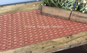 Primitive Packsville Rose Cranberry And Linen 14 X 56 Long Runner Textile