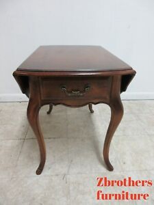 Ethan Allen French Country Drop Leaf Butterfly Lamp End Table One Drawer