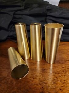 4 Gold Metal Table Leg End Caps 4 Inches Long