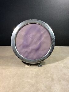 Vintage Sterling Silver Round Picture Frame