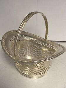 Gorham Sterling Silver Small Open Work Pierced Basket Fixed Handle A7414 60 9g