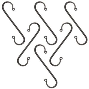 6 Large Wrought Iron 7 Inch S Hooks Hand Forged Hook Set With Scrolls Usa