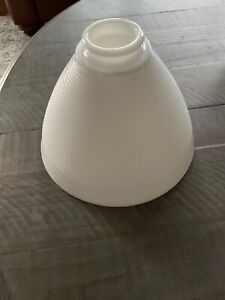 Vintage Antique White Milk Glass Waffle Torchiere Light Shade Perfect