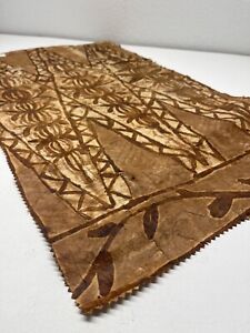 Tapa Cloth Vintage Handmade Siapo Kapa Ngatu Masa Bark Samoan Islands 31x18 43 