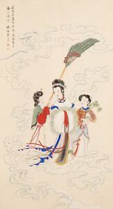 Authentic Qing Dynasty Antique Real Old Chinese Painting On Silk Scroll By 
