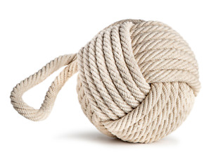 Monkey Fist Doorstop White Rope Sailors Knot 8 Door Stopper Nautical Decor New