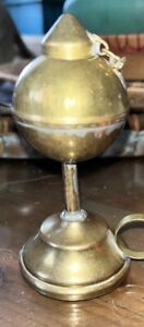 Vtg Unique Rare Brass Small Whale Kerosene Oil Lamp French Hand Held 5 