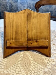 Handmade Wooden Book Stand Rustic Americana Folk Art Vintage Bible Cookbook