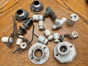 Reclaimed Plumbing Electric Fixtures Some Porcelain Mixed Lot Vtg