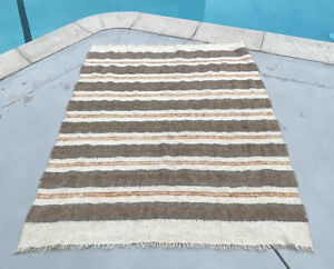 Vintage Wool Turkish Kilim Blanket Rug Stripes 68 X 57 