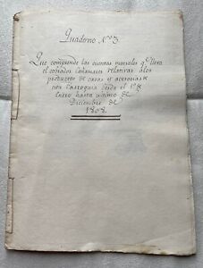 1808 Antique Mexican Book Written In Spanish Accounting Journal Houses Income