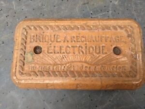 Vintage French Electric Bed Warmer Glazed Ceramic Heating Brick