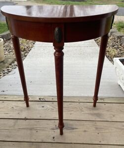 The Bombay Co Cherry Demilune Half Moon Side Or Entry Table Cherry Finish