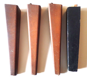 4 Vintage Wooden Salvaged Furniture Leg Pieces 3 Brown 1 Black