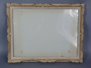 Frame Antique Wood Carved Patinated 44x34 Rabbet 40x30 Cm Glass Sb