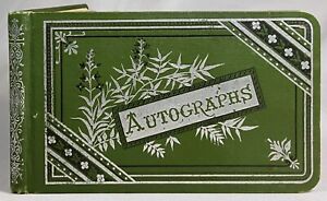 Antique 1880s Autograph Album Handwritten Journal Gardner Massachussets Folk Art