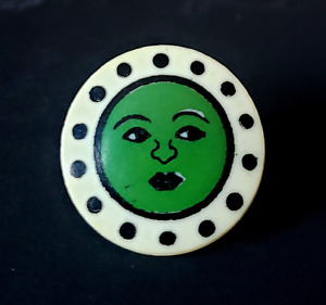 One Celluloid Moon Face Vintage Button Dupes Available