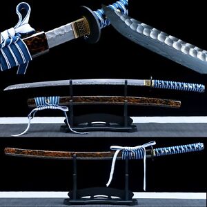 Hand Forged Damascus Folded Steel Japanese Samurai Katana Battle Ready Sharp