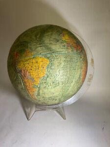 1973 Beautiful Old Vintage Replogie Reader S Digest 12 Globe With Lucite Stand