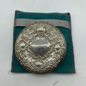 Vtg Towle Sterling Silver 925 Repousse Relief Monogrammed Purse Mirror