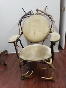19th Century Antique Antler Chair Rare