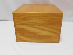 Vintage Large Wooden Box Card Catalog Recipe File Dove Tailed Corner Hedberg 589