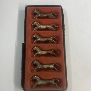 Vintage Horse Knife Rests Silver Plated Mid Century Set Of 6
