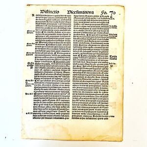 Rare Medieval 1510 Renaissance Reformation Era Christian Theology Book Leaf F