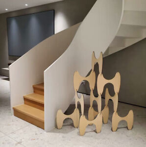 Mid Century Modern Modular Sculptural Room Divider Wood Minimalist Contemporary