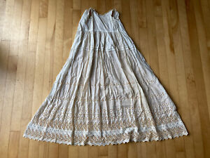 Nice Antique Victorian Whitework Muslin Lace Baptismal Dress Christening Gown