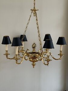 Chapman Williamsburg Brass Bouillotte Lamp Colonial Chandelier Roman Torch 32 
