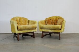 Pair Of Mid Century Modern Barrel Back Club Chairs By Adrian Pearsall For Craft