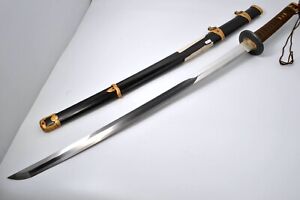 Katana Japanese Sword Katana 61 4cm Blade Mumei Meiji Era Navy Koshirae Wood Box