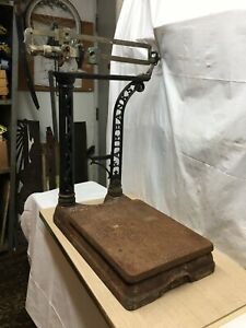 Vintage Cast Iron Fairbanks 250lb Scale No Weights Platform Stand General Store