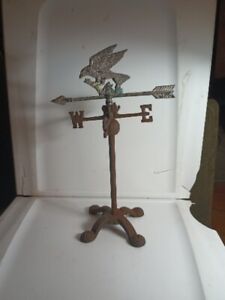 Antique 15 Inch Cast Iron Eagle Weathervane With Directional Needs Minor Repair