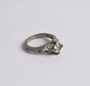 Very Rare Ancient Silver Viking Style Ring With White Stone Amazing Artifact