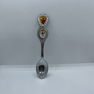 Vintage Souvenir Spoon Us St Thomas Dangle Rose Silver Tone Spoon
