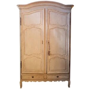 Large Antique French Louis Xv Chateau Painted Oak Armoire 18th Century