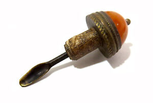 Snuff Bottle Top Antique Amber Chinese