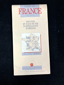 1989 Wine Spirits Foldout Map Of France 34 X 42 French English