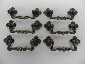 6 Drop Bail Drawer Pulls Solid Brass Mid Century Bronze Finish Made In Italy