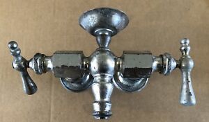 Antique C 1920 Bathtub Faucet W Soap Dish Swing Handles Wear To The Plating