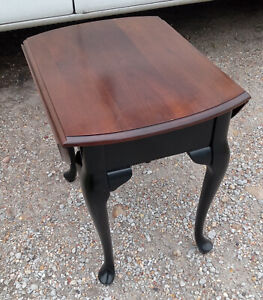 Mid Century Cherry Dropleaf End Table Side Table Et595 