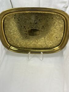 Vintage Brass Serving Vanity 11 X 15 5 Ornate Gold Look Perfume 